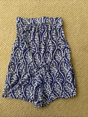 Ava Lynn Blue and White Romper size S